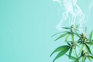 Cannabis smoke artistry vibrant greenery abstract background artistic photography