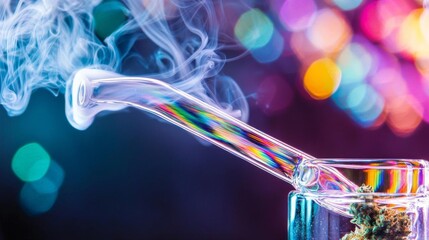 Colorful cannabis smoke art aesthetic studio photography experience