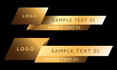Premium gold lower third template banner design
