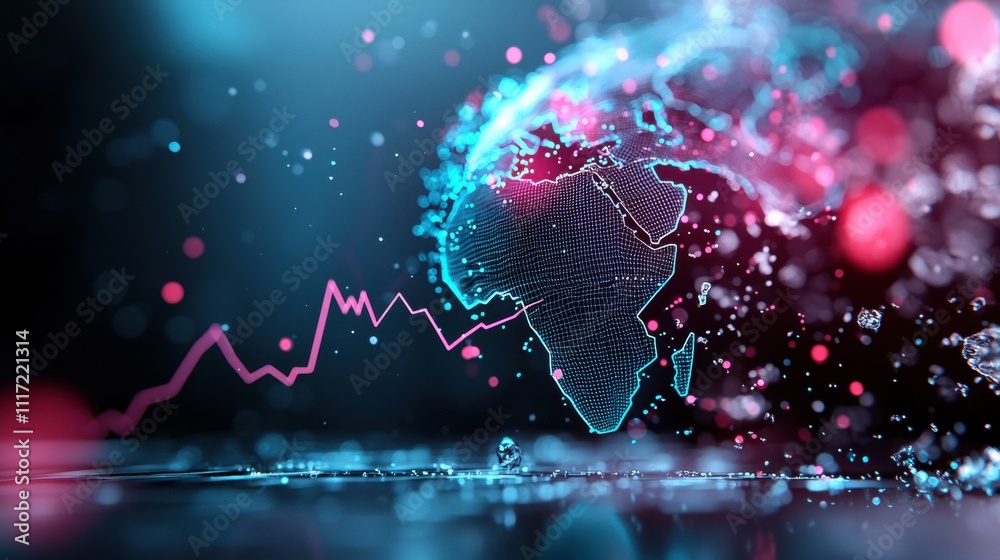 Poster global data visualization digital world infographic modern technology environment dynamic viewpoint 