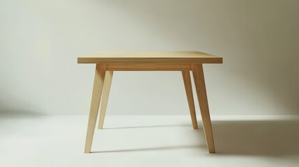 Wooden dining table square shape light oak finish solid construction clean lines minimalist design