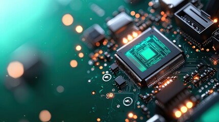 Exploring the intricacies of technology computer chip circuitry digital innovation lab futuristic environment close-up perspective