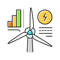energy efficiency wind turbine color icon vector. energy efficiency wind turbine sign. isolated symbol illustration