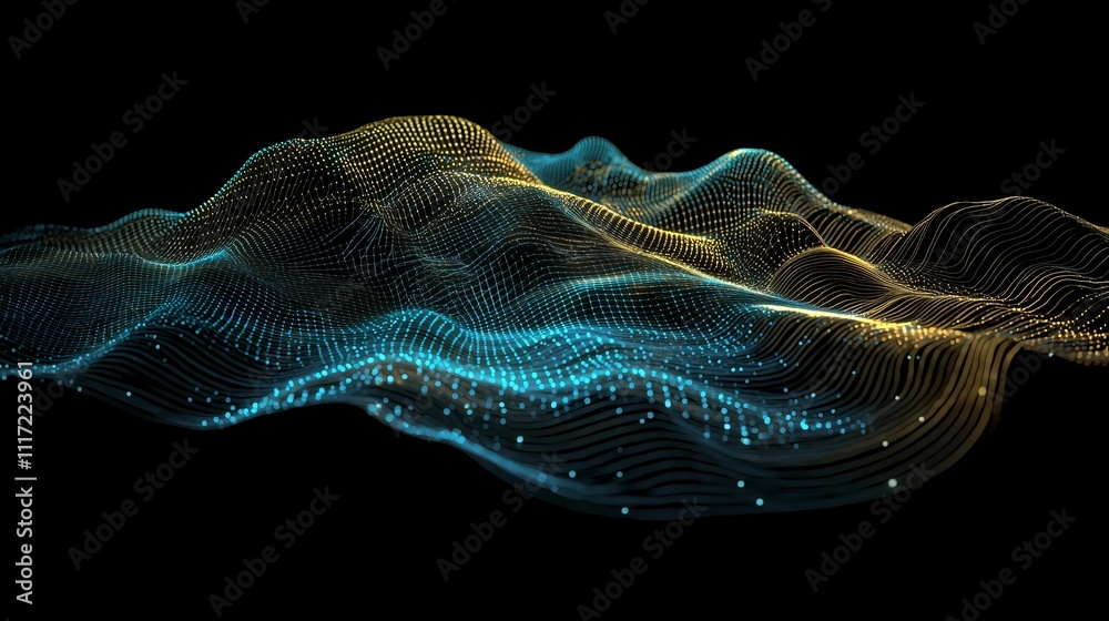 Poster artistic rendering of a neural network visualization in 3d space