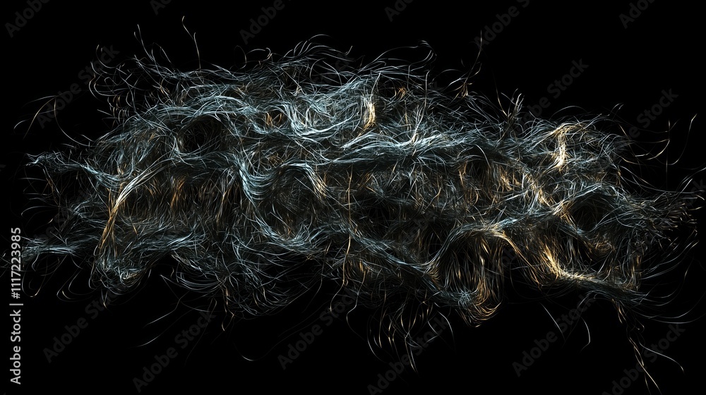Poster artistic rendering of neural network with abstract flowing lines