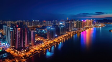 Fototapeta premium country skyline at night 