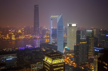 Fototapeta premium city skyline at night 