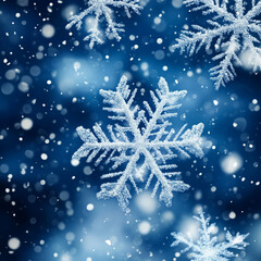 christmas snowflake on blue background, winter, new year 