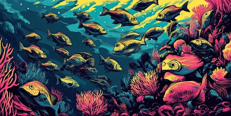 Vibrant Fish Swim Amongst Coral Reefs