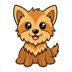 Obraz premium Cute Cartoon Yorkshire Terrier Dog isolated Design