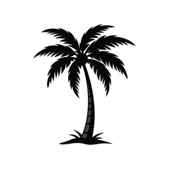 Fototapeta premium Silhouettes palm tree illustration