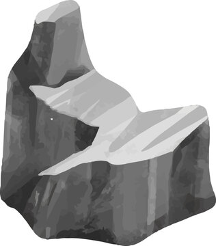 gray watercolor mountain rock formation clip art preview