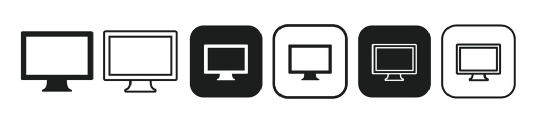 Simple icons representing computers and work