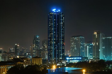 Obraz premium city skyline at night 