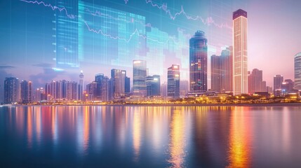 Fototapeta premium city skyline at night 