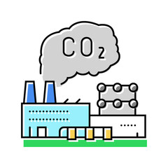 capture plant carbon color icon vector. capture plant carbon sign. isolated symbol illustration