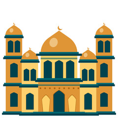 flat design mosque illustration, Islamic building, worship place