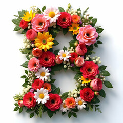 Floral letter B