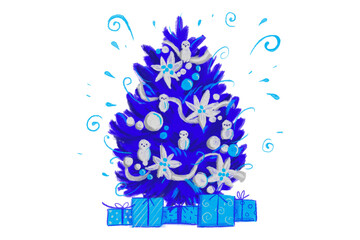 Christmas tree. Vector illustration