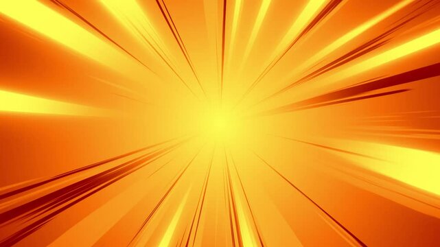 Orange Anime Speed Line Background, Comic Cartoon Speedlines Animation Loop with 4K Resolution