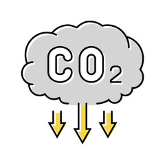 emission reduction carbon color icon vector. emission reduction carbon sign. isolated symbol illustration