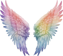 Obraz premium Watercolor Best angel wings isolated on white background