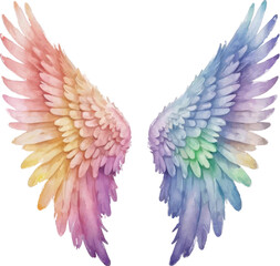 Fototapeta premium Watercolor Best angel wings isolated on white background