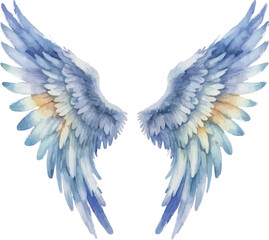 Obraz premium Watercolor Best angel wings isolated on white background