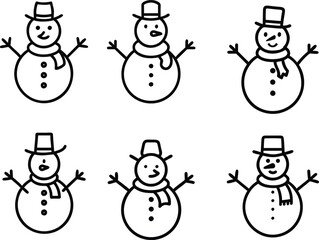 A set of images of snowmen