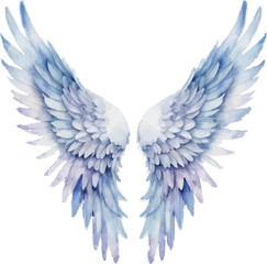 Fototapeta premium Rainbow Angel Wings Watercolor Illustration - Vibrant, Ethereal Design on White Background