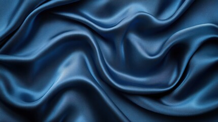 Fototapeta premium Deep blue satin fabric, elegantly draped. Perfect for luxury, elegance, and fashion designs.