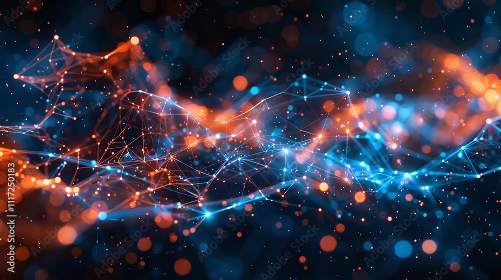 Poster abstract digital data plexus technology background animation of an abstract plexus shape technology 