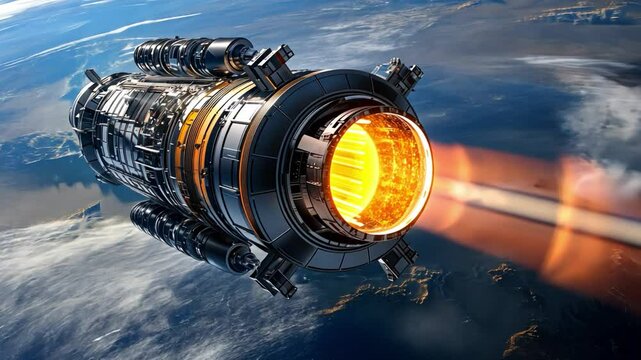 Electric ion propulsion systems delivering sustained thrust for long-distance space travel missions.