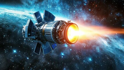 Hall-effect ion thruster technology powering spacecraft with highly efficient electric propulsion systems. - Powered by Adobe