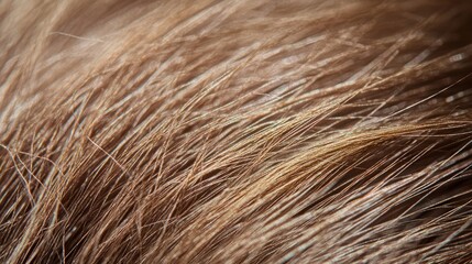 Hair Growth: A close-up of a scalp with new hair growth, showcasing tiny hair strands emerging