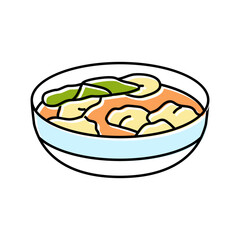 wonton soup chinese cuisine color icon vector. wonton soup chinese cuisine sign. isolated symbol illustration