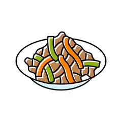 szechuan beef chinese cuisine color icon vector. szechuan beef chinese cuisine sign. isolated symbol illustration