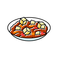 mapo tofu chinese cuisine color icon vector. mapo tofu chinese cuisine sign. isolated symbol illustration