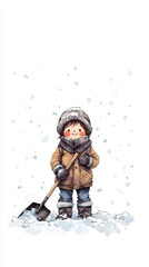 child bundled up in winter gear, joyfully playing in snow