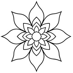 black and white flower, mandala-floral-vector-illustration