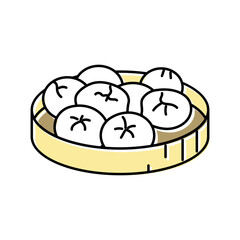 steamed buns chinese cuisine color icon vector. steamed buns chinese cuisine sign. isolated symbol illustration