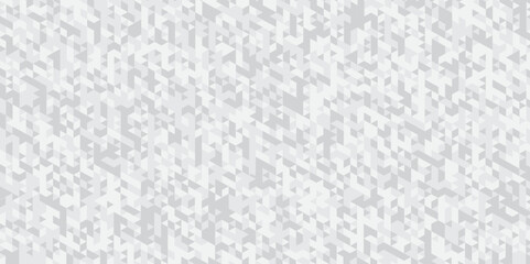 Abstract geometric white and gray background seamless low polygon triangle texture wallpaper. Triangle shape retro wall grid pattern geometric ornament tile vector square element design.