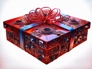 A beautifully wrapped gift box with a delicate ribbon, presented on a clean white background. Perfect for celebrating special occasions, holidays, and gift-giving moments.