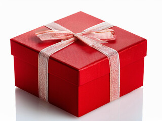 A beautifully wrapped gift box with a delicate ribbon, presented on a clean white background. Perfect for celebrating special occasions, holidays, and gift-giving moments.