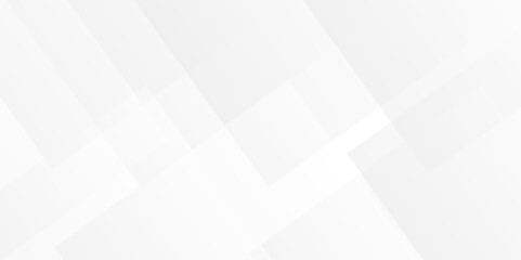 Modern white, gray gradient technology concept diamond triangle geometric line background. minimal rectangle randomly arranged white lines transparent layers white abstract design template background.