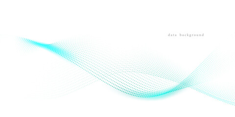 Flowing particles form waves, a gradient light pattern. modern technology background Vector illustration