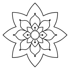 illustration of a flower, buddhist-mandala-floral-vector-illustration