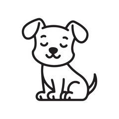 cute dog line art silhouette vector illustration