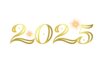 2025. Vector illustration, golden text
