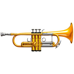 Obraz premium Stunning Golden Trumpet Instrument Rendered in High Detail For Musical Performance